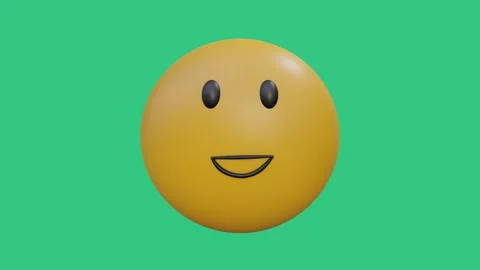 3D Yellow Talking Emoji with Moving Head on Green Screen Stock Footage 306948159