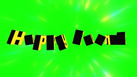 3D yellow text animation on green screen background for video editing and Stock Footage 342894307