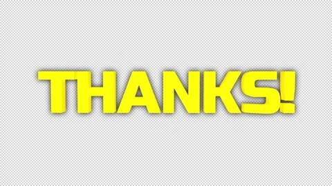 3D Yellow 'THANKS' Title On Alpha Stock Footage 313018763
