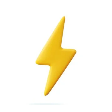3d Yellow thunder and bolt lighting flash Illustrazione stock