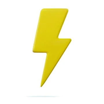 3d Yellow thunder and bolt lighting flash Stock Illustration