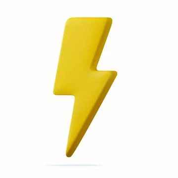 3d Yellow thunder and bolt lighting flash Illustrazione stock
