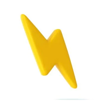 3d Yellow thunder and bolt lighting flash Stock Illustration