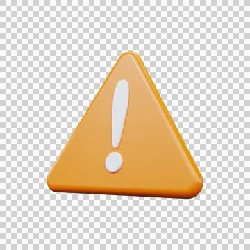 3d yellow warning sign Stock Illustration