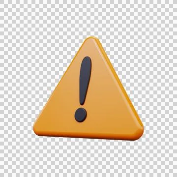 3d yellow warning sign. Stock Illustration