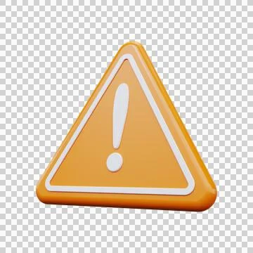 3d yellow warning sign. Stock Illustration
