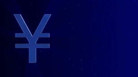 3d yen sign on blue background,loop animation,shinny and glowing particles Stock Footage 167434713