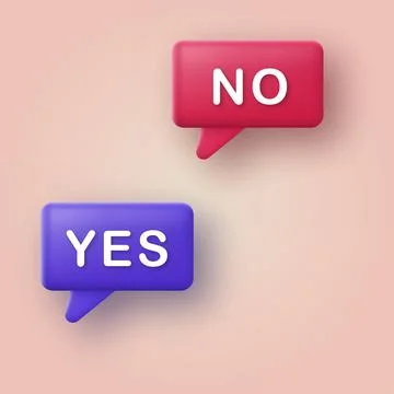 3d Yes and No speech bubbles. Vector Ilustración de archivo