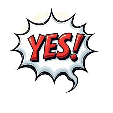 3d YES &amp; NO speech bubble comic book style pop art, sign illustration Stock Photos