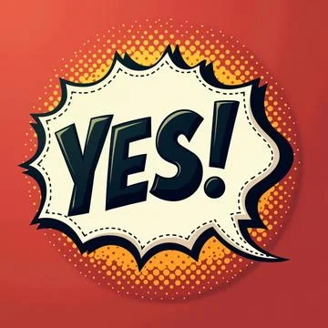 3d YES &amp; NO speech bubble comic book style pop art, sign illustration Stock Photos