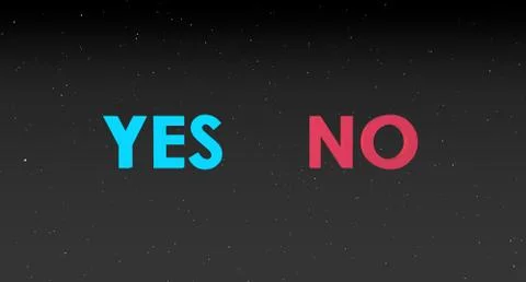 3D Yes No Text Stock Illustration