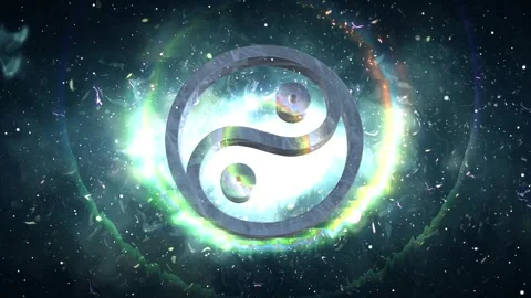 3D Yin yang symbol with Frequency effect Video stock 263222492
