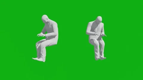 3D young man on green screen reading newspaper in park with two different views  Video stock 202267115