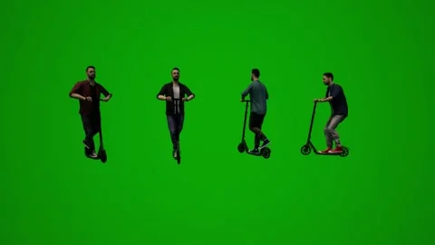 3D young white man on green screen drinking and walking and other activities in  Stock Footage 224680361