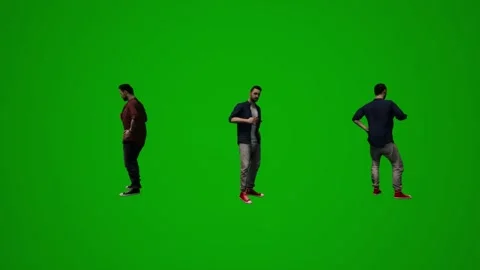 3D young white man on green screen drinking and walking and other activities in  Stock Footage 225096959