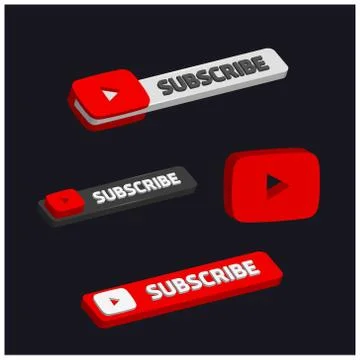 3d youtube subscribe button Stock Illustration