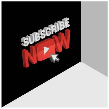 3d Youtube Subscribe Screen background Stock Illustration