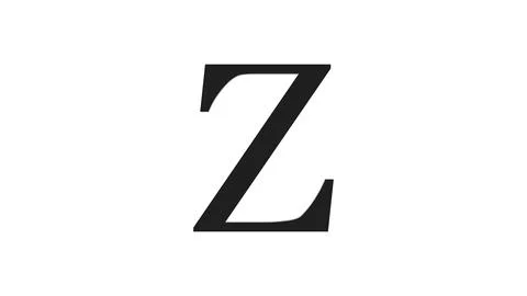 3d Z letter logo loopable rotated black color white background Illustrazione stock