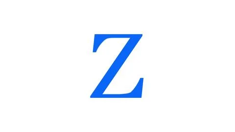 3d Z letter logo loopable rotated blue color white background イラスト素材
