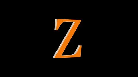 3d Z letter logo loopable brown color black background Illustrazione stock