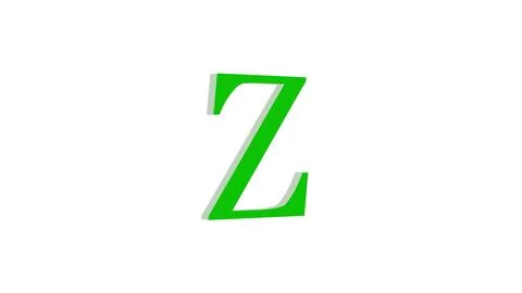 3d Z letter logo loopable green color white background Illustrazione stock