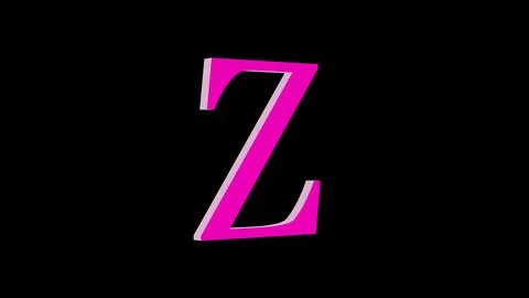 3d Z letter logo loopable pink color black background Illustrazione stock