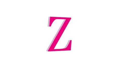 3d Z letter logo loopable pink color white background Illustrazione stock