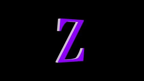 3d Z letter logo loopable purple color black background Stock Illustration