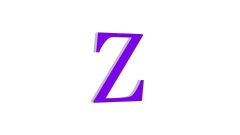 3d Z letter logo loopable purple color white background Illustrazione stock