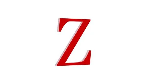 3d Z letter logo loopable red color white background 스톡 일러스트