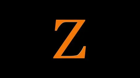 3d Z letter logo loopable rotated brown color black background Stock Illustration