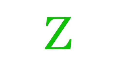 3d Z letter logo loopable rotated green color white background Stock Illustration