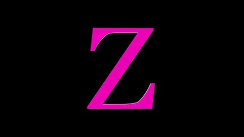 3d Z letter logo loopable rotated pink color black background Illustrazione stock