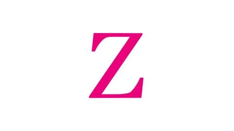 3d Z letter logo loopable rotated pink color white background Illustrazione stock