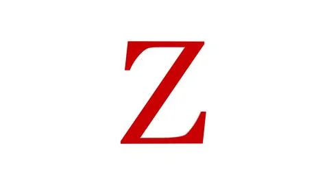 3d Z letter logo loopable rotated red color white background Stock Illustration