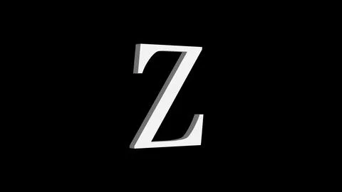 3d Z letter logo loopable rotated white color black background Illustrazione stock