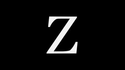 3d Z letter logo loopable white color black background Illustrazione stock