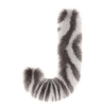 3d Zebra creative cute cartoon fur letter J Stock Illustration