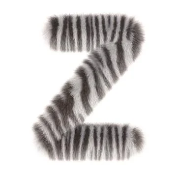 3d Zebra creative cute cartoon fur letter Z Stock Illustration