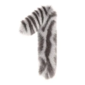 3d Zebra creative decorative fur number 1 Stock Illustration