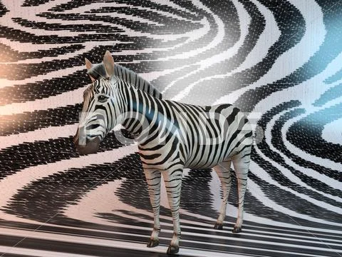 3d zebra patterns 库存插图