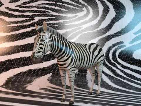 3d zebra patterns Stock Illustration