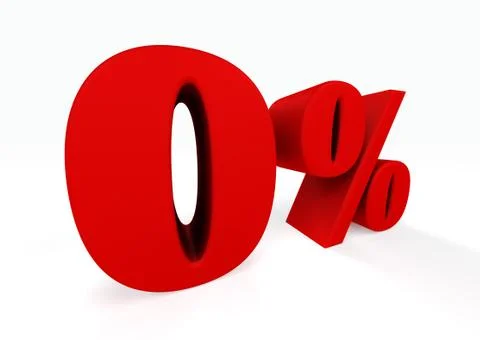 3D zero percent Ilustração Stock