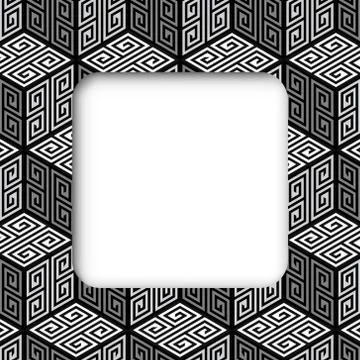 3D Zig Zag Cubes, Vector Frame Banner Stock Illustration