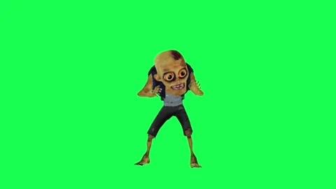 3d zombie isolated green screen gets headache front angle Stock-Footage 250112416