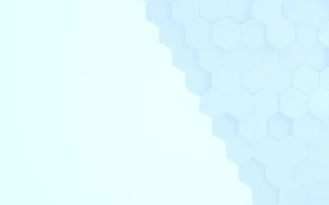 3DCG Abstract Irregularly aligned hexagons Images of chemistry, molecules and Illustrazione stock