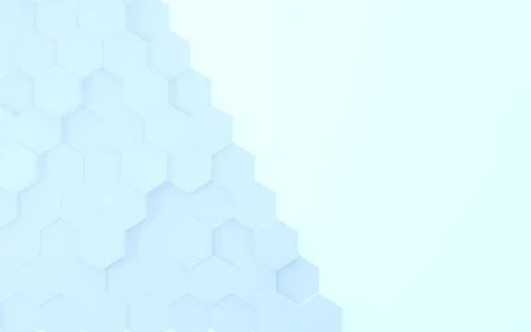 3DCG Abstract Irregularly aligned hexagons Images of chemistry, molecules and Illustrazione stock
