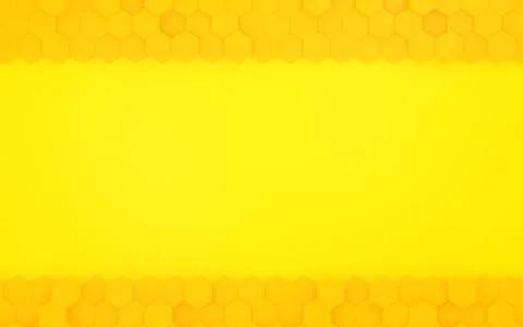 3DCG Abstract Irregularly aligned hexagons Image of honey with copy space Illustrazione stock