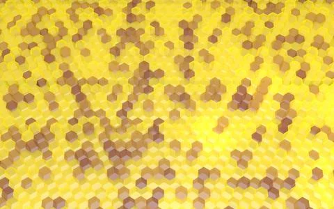 3DCG Abstract Irregularly aligned hexagons Image of honeycomb 스톡 일러스트