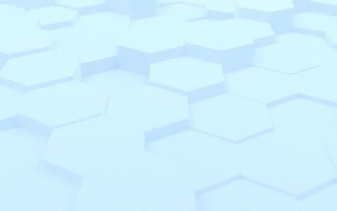 3DCG Abstracts Irregularly aligned hexagons Images of chemistry, molecules and Stock Illustration